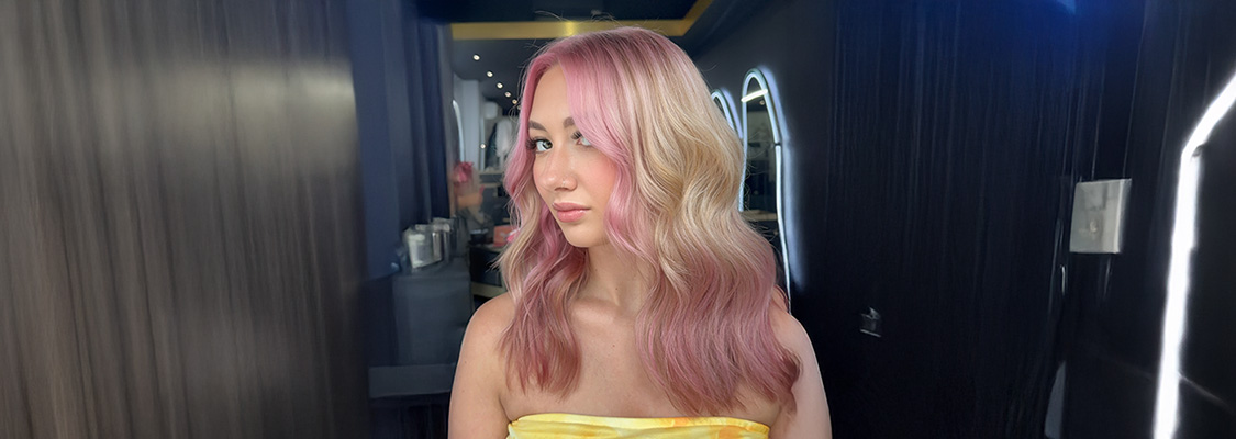 Wella Pink Haze before and after image
